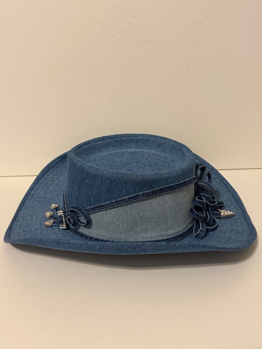 Simply Barbara Denim Cowgirl Hat Rhinestones - Picture 5 of 10